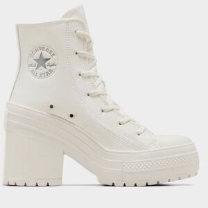 Converse Chuck 70 De Luxe Leather Sneaker Heel - Egret Cream - 5 men / 7 women